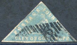 1861 Wood-block 4d Pale Bright Blue, U Example, Margins Two Sides, Cut Into At Right, Also Has Repairs, SG.14b. - Sonstige & Ohne Zuordnung