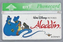 GB.- PhoneCard BT.  Walt Disney PICTURES ALADDIN. 20 Units. 2 Scans - Autres & Non Classés