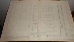 Plan D'un Pont Route Biais En Tôle Et Fers Spéciaux. 1855. - Publieke Werken