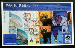 Israel Children Paintings 2001 Whale Cat Air Balloon Art Dog Doctor (maxicard) - Lettres & Documents