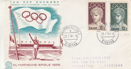 Sarre - Lettre De 1956 - Oblit Saarbrücken - Jeux Olympiques - - Briefe U. Dokumente