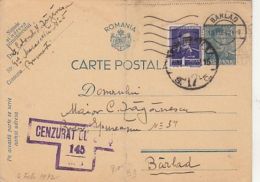 68093- KING MICHAEL POSTCARD STATIONERY, WW2, CENSORED BUCHAREST 145/B.3, KING MICHAEL STAMP, 1942, ROMANIA - Lettres & Documents