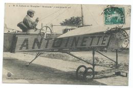 CPA GROS PLAN SUR L'AVIATEUR M.H. LATHAM SUR AVION MONOPLAN " ANTOINETTE " - Aviateurs