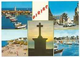 CP MULTIVUES PIRIAC SUR MER, LE PORT, ECOLE DE VOILE, LA PLACE DE L'EGLISE, PLAGE DE PORT AUX LOUPS, LOIRE ATLANTIQUE 44 - Piriac Sur Mer