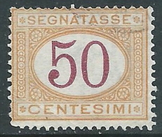 1870-74 REGNO SEGNATASSE USATO 50 CENT - R44-10 - Portomarken