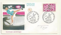 THEME PATINAGE ARTISTIQUE  TP ANDORE  SUR ENVELOPPE OBLITEREE 1 ER JOUR - FDC