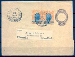 1898 BRASIL , FAJA POSTAL CIRCULADA A DÜSSELDORF , FRANQUEO COMPLEMENTARIO , LLEGADA - Storia Postale