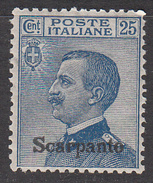 ITALY--SCARPANTO    SCOTT NO. 6     MINT HINGED     YEAR  1912 - Egée (Scarpanto)