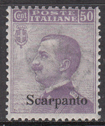 ITALY--SCARPANTO    SCOTT NO. 8     MINT HINGED     YEAR  1912 - Egée (Scarpanto)