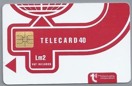 MT.- Telefoonkaart.- MALTA. Telemalta Corporation. TELECARD 40. Lm3. Vat Included. Logo New Design. 2 Scans - Malta