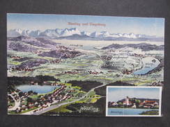 AK WESSLING TRESSLING ELLWANGEN ETTRSCHLAG V, Vogelschau B. Starnberg Ca.1920  /// D*29580 - Starnberg