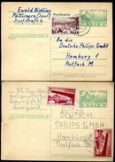 SAARLAND P41 2 Postkarten Püttlingen + Heiligenwald 1953 - Entiers Postaux