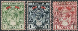 ZANZIBAR 1899 TRE VALORI MINT & USED - Zanzibar (...-1963)