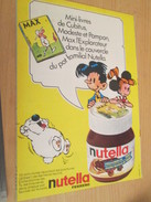 Page De Revue Des Années 60/70 : PUBLICITENUTELLA CUBITUS MAX MODESTE ET POMPON MINI BD  Format : Page A4 - Nutella
