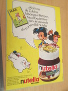 Page De Revue Des Années 60/70 : PUBLICITENUTELLA CUBITUS MAX MODESTE ET POMPON MINI BD  Format : Page A4 - Nutella