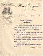 Ancienne Lettre Commerciale / Tissage Mécanique/Draperies/AMIENS/ Maretz/Nord/ Henri DEQUEN/1917              FACT250 - Textile & Clothing
