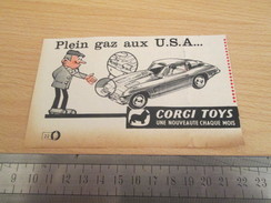 Page De Revue Des Années 60/70 : PUBLICITE  CORGY TOYS PLEIN GAZ AUX USA Format  VOIR REGLE SUR PHOTO - Corgi Toys