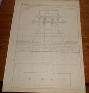 Plan Du Pont Provisoire De 32 Travées De 10 M à Saint Germain Des Fossés Sur L'Allier. 1857. - Travaux Publics