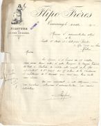 Lettre Ancienne/ Filature De Laines Peignées/ FLIPO-FRERES / TOURCOING / Nord /1912  FACT263 - Kleding & Textiel