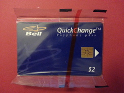 2 $ PAYPHONE PASS BLUE CANADA BELL QUICKCHANGE B20002 06/95 NSB MINT BLISTER - Kanada