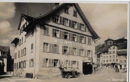 WATTWIL → Hotel Zum Roessle Mit Oldtimer Und Dem Gemeindehaus, Ca.1930  ►RRR◄ - Wattwil