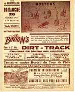 Art Forain: Courses Et Spectacles Acrobatiques De Motos Et Autos, "Les BOSTON'S" à Montpellier, Le 26/10/1947 - Bekleidung, Souvenirs Und Sonstige