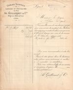 Facture Ancienne/ Châles Soieries/ Lainages & Nouveautés En Gros/Guillermet & Cie/rue Hôtel De Ville/LYON/1892   FACT240 - Kleding & Textiel