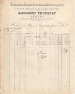 Facture Ancienne/ Mouchoirs & Serviettes/ Alexandre Turpault/CHOLET/M & L/ Mézin/St Jean Du Gard/1892          FACT271 - Kleding & Textiel