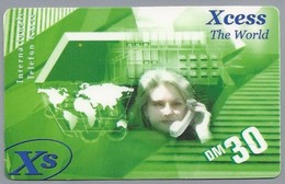 DE.- TELEFONKARTE. DM 30,--. Internationale Telefon Kart. Xcess The World. - Cellulari, Carte Prepagate E Ricariche