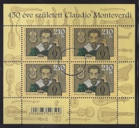 HUNGARY - 2017.  Minisheet - Claudio Monteverdi, Italian Composer  / 450th Anniversary Of His Birth SPECIMEN!! - Essais, épreuves & Réimpressions