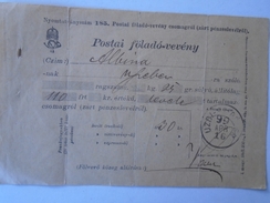 X133.19 Parcel Post -Receipt -  Hungary Uzdiszentpéter Sânpetru De Câmpie - 1899 - Postpaketten