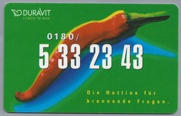 DE.- TELEFONKARTE. DURAVIT LEBEN IM BAD. Die Hotline Für Brennende Fragen. - GSM, Cartes Prepayées & Recharges