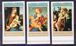 BURUNDI, COB  538/40 NON DENTELE ** MNH. TABLEAUX, RELIGION (4Z214) - Nuevos