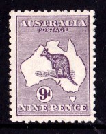 Australia 1913 Kangaroo 9d Violet 1st Watermark MH - - - - Neufs