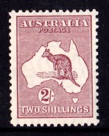 Australia 1929 Kangaroo 2/- Maroon Small Multi Wmk Mint Hinged - Mint Stamps