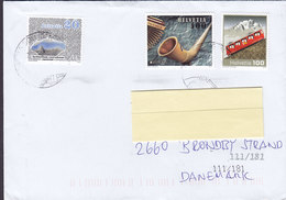 Switzerland BOLLIGEN 2014 Cover Brief BRØNDBY STRAND Denmark Europa CEPT Bergbahn Hydnellum Caeruleum Mushroom Pilze - Lettres & Documents