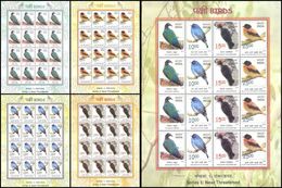 INDIA 2016 RARE Near Threatened BIRDS Complete Set Of 4v Stamps In 5 Sheetlets MNH Bird Vogel - Moineaux