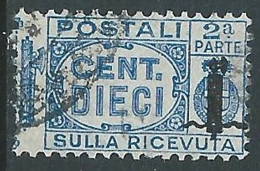 1944 RSI USATO PACCHI POSTALI 10 CENT SEZIONE - I30 - Colis-postaux