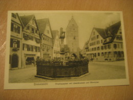 DINKELSBUHL Dinkelsbuel Altrathausplatz Lowenbrunnen Wornitztor Fountain Post Card Bavaria Mittelfranken Ansbach Germany - Dinkelsbuehl