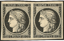 * No 3, Paire Horizontale, Plis Verticaux Sinon Très Frais Et TB D'aspect - 1849-1850 Ceres