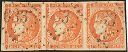 No 48, Bande De Trois Obl GC 633, Jolie Pièce. - TB - 1870 Bordeaux Printing