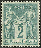 ** No 74, Vert, Très Frais Et Centré. - TB - 1876-1878 Sage (Type I)