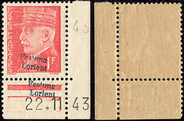 ** No 8 (1f Pétain, Mi. # 8), Cdf Daté 22.11.43, Gomme Légèrement Glacée Mais TB. - R (tirage 150) - War Stamps