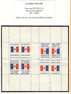 ** De Gaulle. Vignette "Il Faut Bouter Le Boche Hors De France", Feuille Complète De 4 Paires Tête-bêche. - TB - Liberation