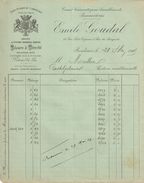 Facture Commerciale Ancienne/Tissus Pour Ameublement Passementeries/Emile GOUDAL/ Bordeaux /1905  FACT284 - Kleding & Textiel