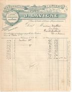 2 Facture Commerciales Anciennes/Manufacture De Confection Et Lingerie/J LAVIGNE/ Bordeaux/Place Du Palais/1910  FACT287 - Kleding & Textiel