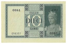 REGNO D'ITALIA - 10 LIRE IMPERO - DECRETO 1938 XVII - FIOR DI STAMPA - GRASSI,COLLARI,PORENA - 0381 - 056357 - Italië – 10 Lire