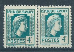 [18] Variété :  N° 643 Marianne D'Alger Impression Fine + Impression Empâtée + Normal ** - Unused Stamps