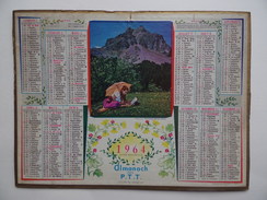 CALENDRIER POSTE 1964 ALMANACH Lecture Au Grand Air Photo Christiane Olivier (Nice) CALENDAR KALENDER - Grossformat : 1961-70