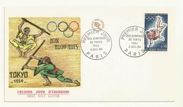 JEUX OLYMPIQUES DE TOKYO 1964 FDC THEME  JUDO/ARTS MARTIAUX - Ete 1964: Tokyo